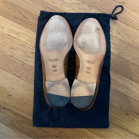 RALPH LAUREN Wingtip Oxford Loafer Shoes - Size 8.5 B - Made in Italy - Picture 10 of 14